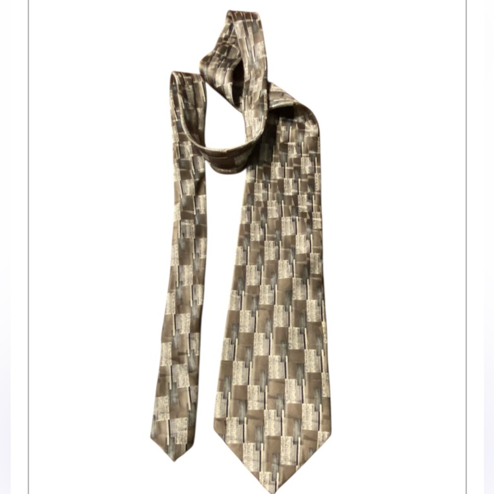 Stafford 100% silk Elegant Brown Patterned Tie